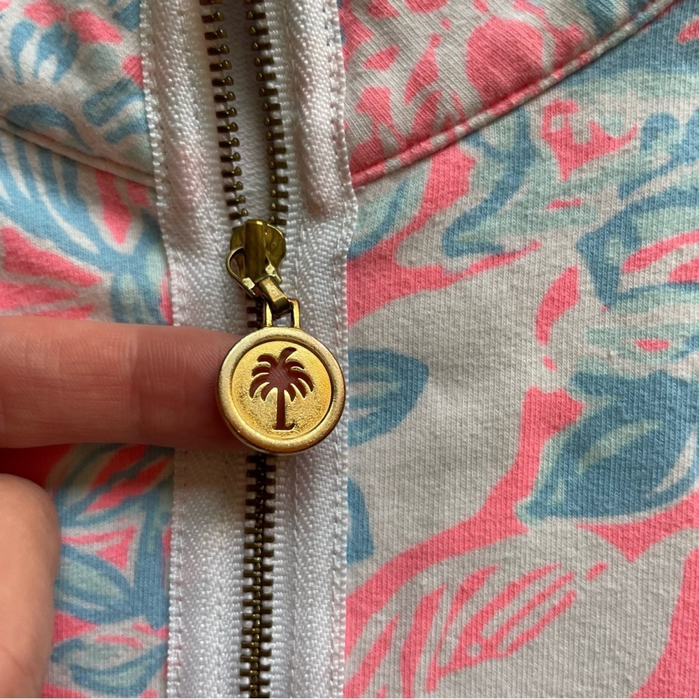 Lilly Pulitzer Skipper Popover Quarter Zip Up Sweatshirt Sun Siren Summer Ray - Picture 6 of 9